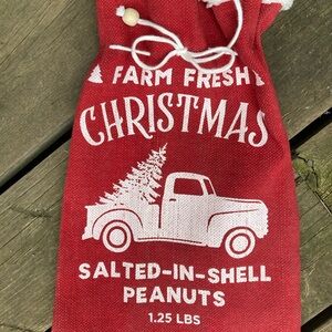 Christmas Bag Holiday Tree Gift Vintage Truck Red Canvas Fur
